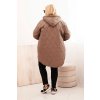 Dámska bunda Plus Size prešívaná s kapucňou a nápisom HOPE hnedá