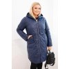 Dámska zimná prešívaná bunda Plus Size s kapucňou v odtieni ťavej farby