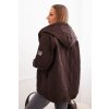 Dámska prešívaná bunda s kapucňou čokoládová