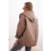 Dámska prešívaná bunda s kapucňou čokoládová