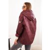 Dámska prešívaná bunda s kapucňou čokoládová