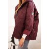 Dámska prešívaná bunda s kapucňou čokoládová