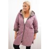Dámska zimná prešívaná bunda Plus Size s leopardím vzorom a kapucňou hnedá