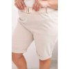 Dámske bavlnené kraťasy Plus Size s opaskom hnedé