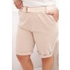 Dámske bavlnené kraťasy Plus Size s opaskom hnedé