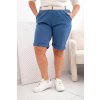 Dámske bavlnené kraťasy Plus Size s opaskom hnedé