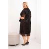 Dámske šaty Plus Size s flitrami a čipkovým zakončením čierne
