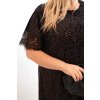 Dámske šaty Plus Size s flitrami a čipkovým zakončením čierne