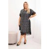 Dámske šaty Plus Size s flitrami a čipkovým zakončením čierne