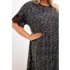 Dámske šaty Plus Size s flitrami a čipkovým zakončením čierne