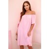 Dámske šaty z viskózy so zaväzovaním na rukávoch cukríková ružová