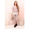 Dámska súprava masielko s krátkym rukávom a nohavicami béžová
