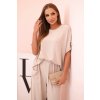 Súprava z viskózy blúzka + nohavice béžová