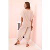Súprava z viskózy blúzka + nohavice béžová