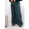 Dámske nohavice Plus Size so širokou nohavicou a pásom ťavia farba
