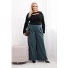 Dámske nohavice Plus Size so širokou nohavicou a pásom ťavia farba