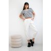 Nohavice s ozdobnými pruhmi maslová ecru