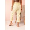 Dámske ľanové nohavice s bavlnou a opaskom béžové