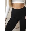 Čierne dámske rebrované legíny s vysokým pásom