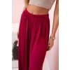 Dámske široké viskózové nohavice s gumou v páse v ťavej farbe
