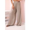 Dámske široké viskózové nohavice s gumou v páse v ťavej farbe