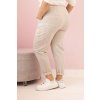 Dámske džínsy Plus Size s viskózou a gumičkou béžové