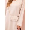 Dámske viskózové šaty Plus Size s kabelkou na reťazi béžové