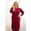 Dámske svetríkové šaty Plus Size s mohérom sivé