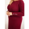 Dámske svetríkové šaty Plus Size s mohérom sivé