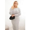 Dámske svetríkové šaty Plus Size s mohérom sivé