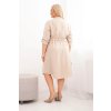 Dámske šaty z viskózy Plus Size s gombíkmi a viazaním v páse béžová