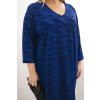 Dámske šaty z žoržety Plus Size s výstrihom do V čierne