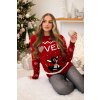 Červený vianočný sveter s nápisom