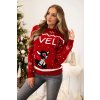Červený vianočný sveter s nápisom