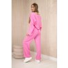 Mušelínová súprava blúzka + nohavice svetloružová
