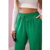 Nohavice z viskózy so širokou nohavicou svetlozelené
