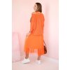 Skladané šaty s ažúrovým svetríkom oranžová