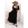 Dámske šaty z viskózy so šnurovaním na chrbte čierna