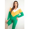 Dámsky súprava tepláková s výstrihom V zelená