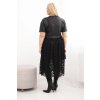 Dámske plus size šaty s krátkym rukávom a čipkovým spodkom čierne