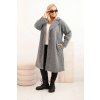 Dámsky kabát Plus Size s vlnou a veľkým golierom béžový