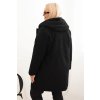 Dámsky kabát Plus Size s kapucňou a vreckami béžový