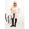 Dámsky kabát Plus Size s kapucňou a vreckami béžový