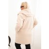 Dámsky kabát Plus Size s kapucňou a vreckami béžový