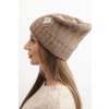 Dámska zimná vlnená čiapka s kryštálmi a vzorom K455 biela