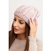 Dámska zimná vlnená čiapka s vrkočovým vzorom K452 béžová