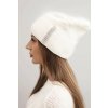 Dámska zimná vlnená čiapka s kamienkami K453 biela