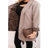 Dámske sako Plus Size s leopardovou podšívkou hnedé