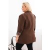 Dámske sako Plus Size s leopardovou podšívkou hnedé