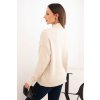Dámsky svetrový viskózový s dlhým rukávom a rozparkom po bokoch béžový